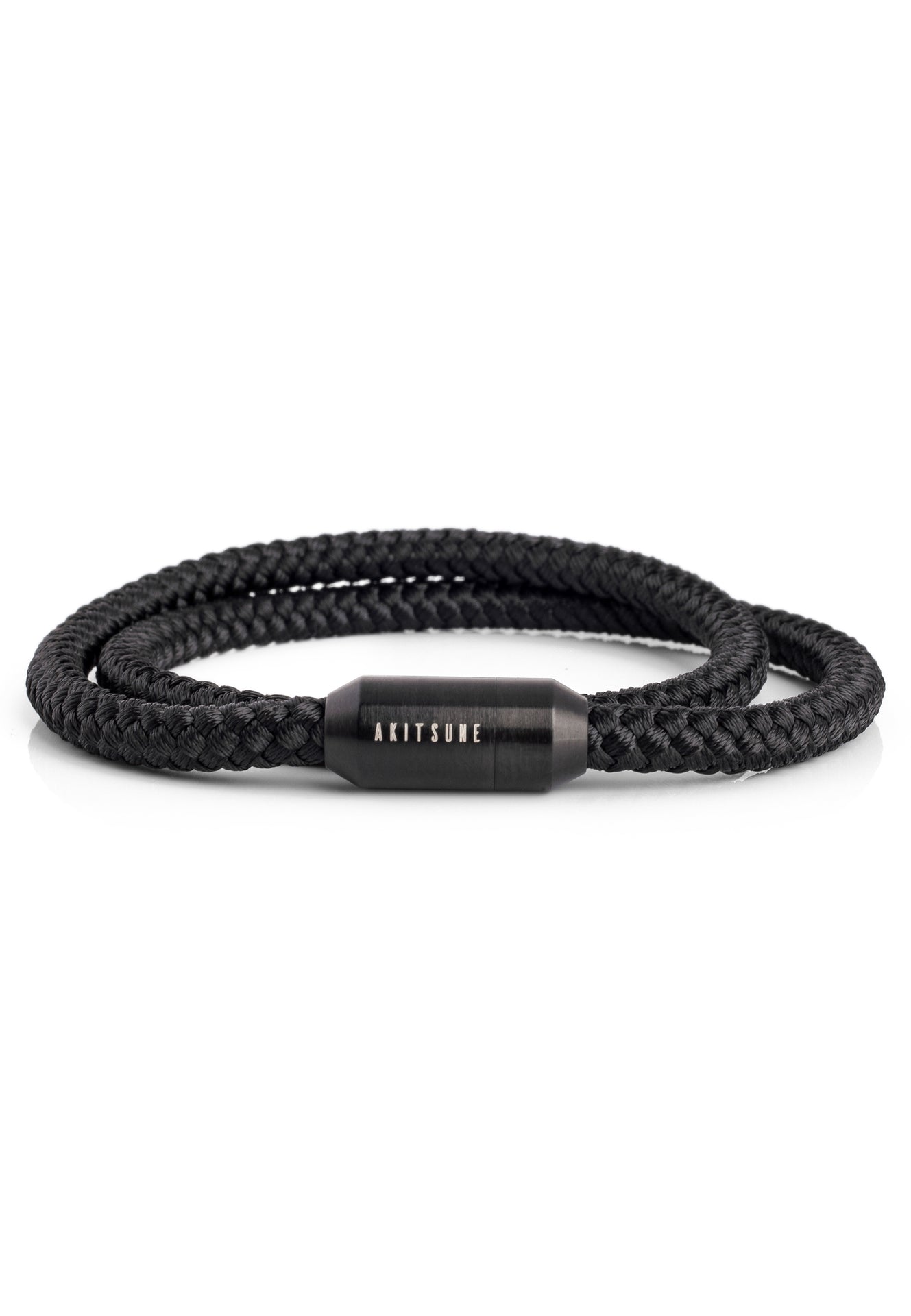 Akitsune-Mare-Nylon-Bracelet-Matte-Black-Black-Front