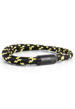 Akitsune-Mare-Nylon-Bracelet-Matte-Black-Black-Yellow-Nautical-Side