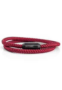 Akitsune-Mare-Nylon-Bracelet-Matte-Black-Maroon-Front