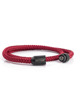 Akitsune-Mare-Nylon-Bracelet-Matte-Black-Maroon-Magnetic