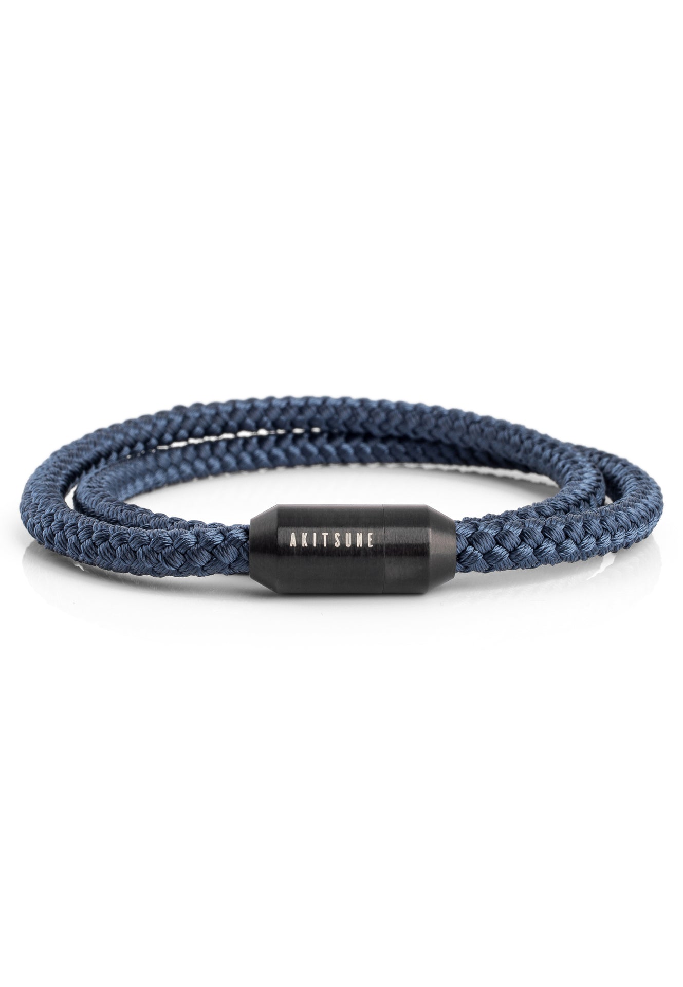 Akitsune-Mare-Nylon-Bracelet-Matte-Black-Navyblue-Front