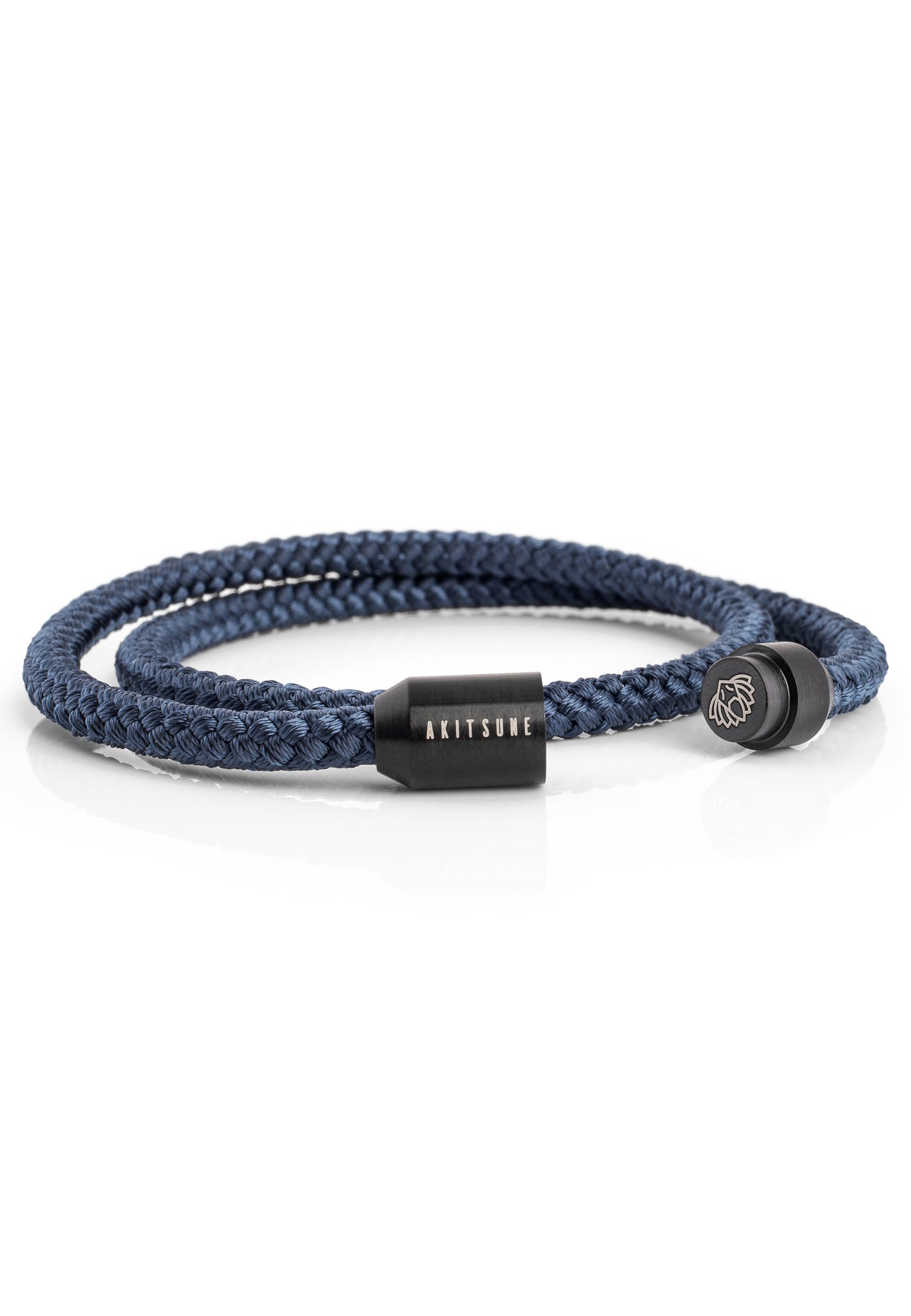 Akitsune-Mare-Nylon-Bracelet-Matte-Black-Navyblue-Magentic