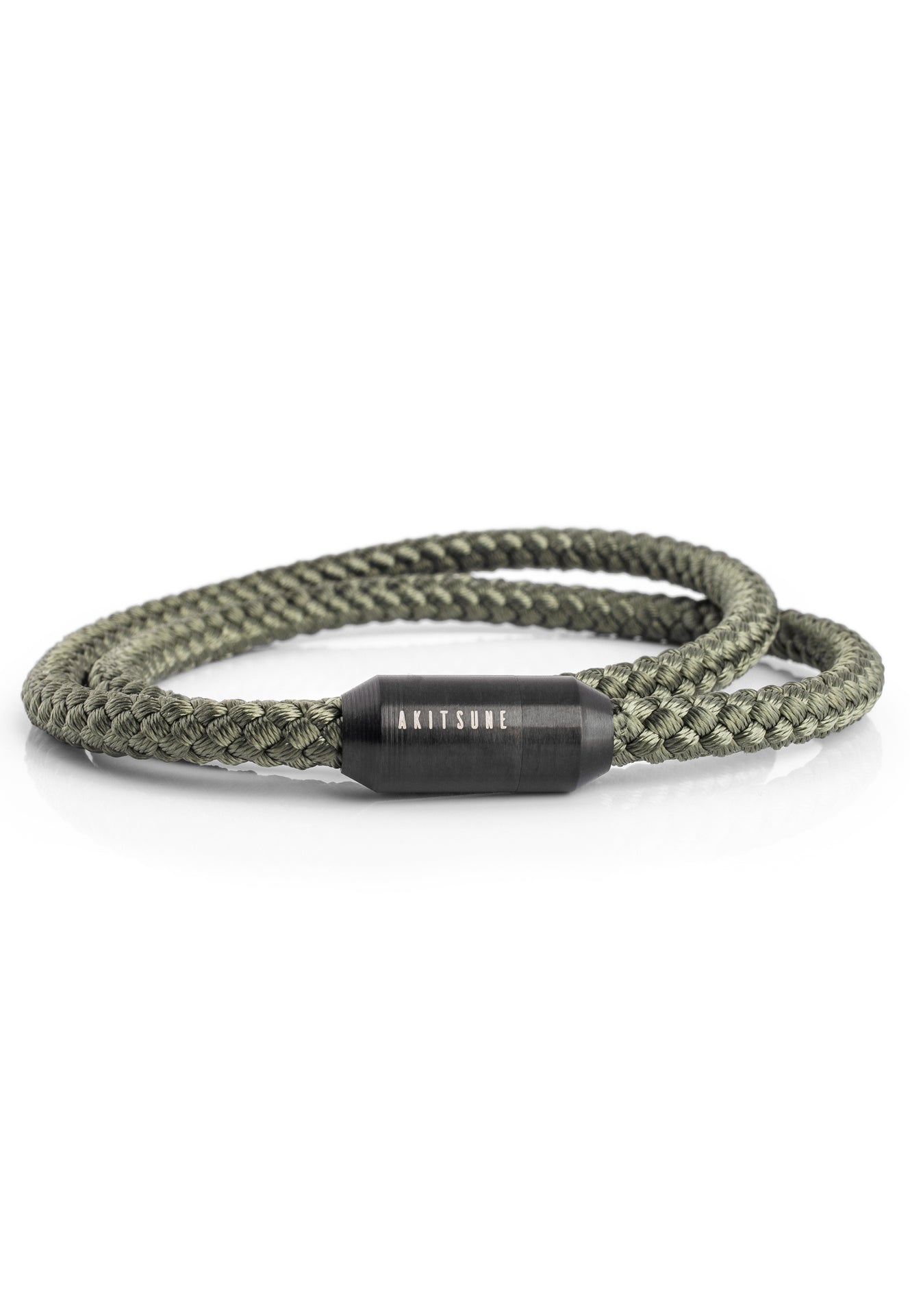 Akitsune-Mare-Nylon-Bracelet-Matte-Black-Olive-Front