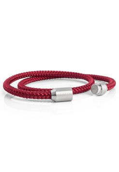 Akitsune-Mare-Nylon-Bracelet-Matte-Silver-Maroon-Magnetic