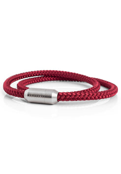 Akitsune-Mare-Nylon-Bracelet-Matte-Silver-Maroon