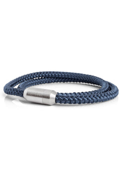 Akitsune-Mare-Nylon-Bracelet-Matte-Silver-Navyblue