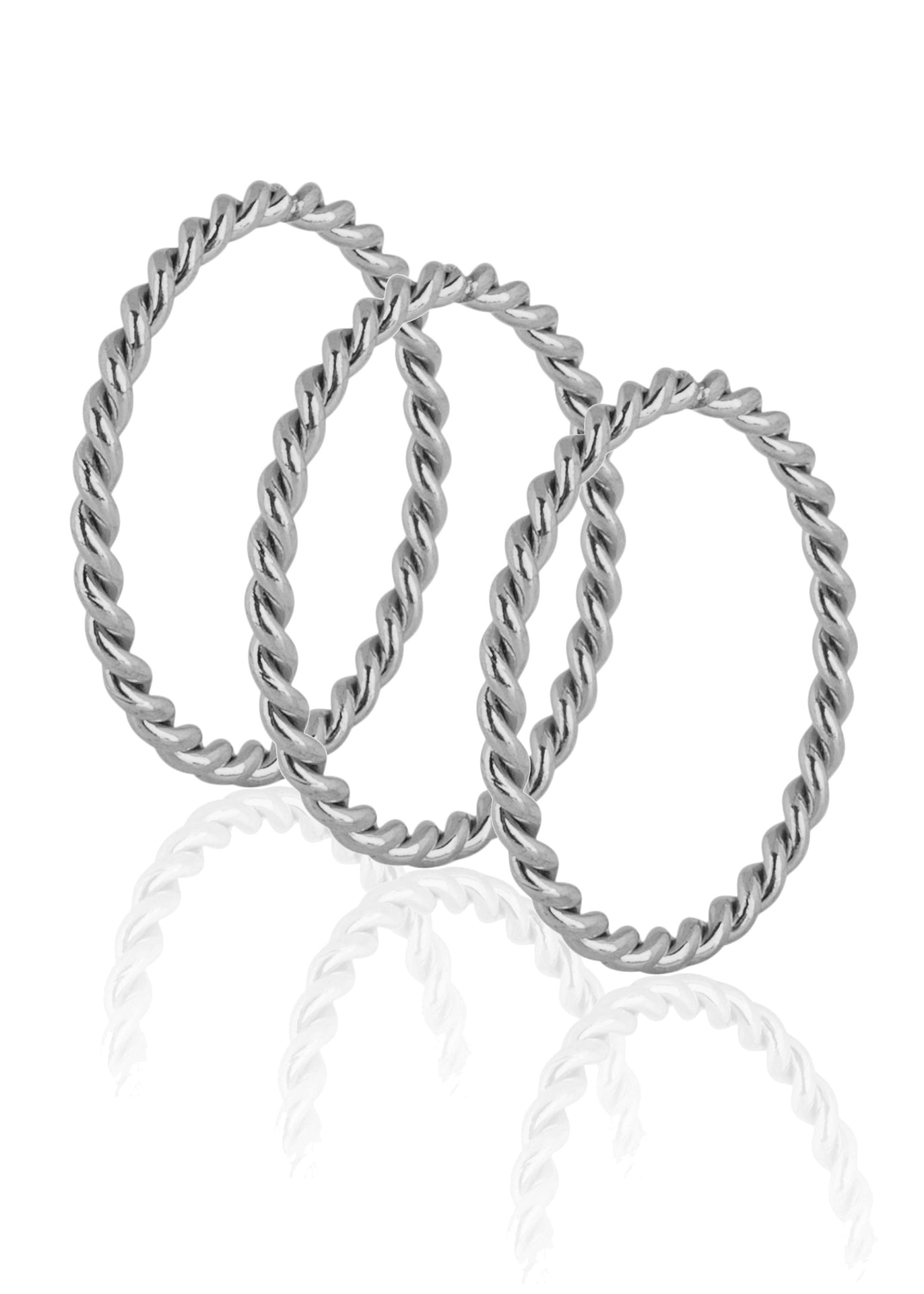 Akitsune-Mare-Wave-Ring-Silver-3er-Set