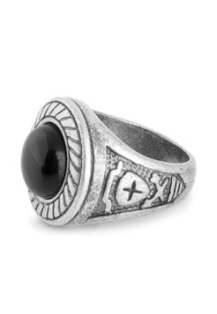 Akitsune-Mortis-Ring-Antique-Silver-Crusader-Signet-Medieval-Side-Cross