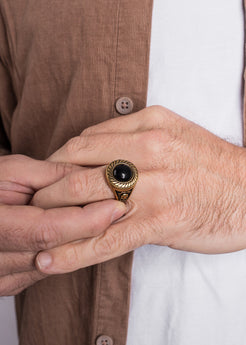 Akitsune-Mortis-Ring-Matte-Gold-Side-Cross-Male-Men-2