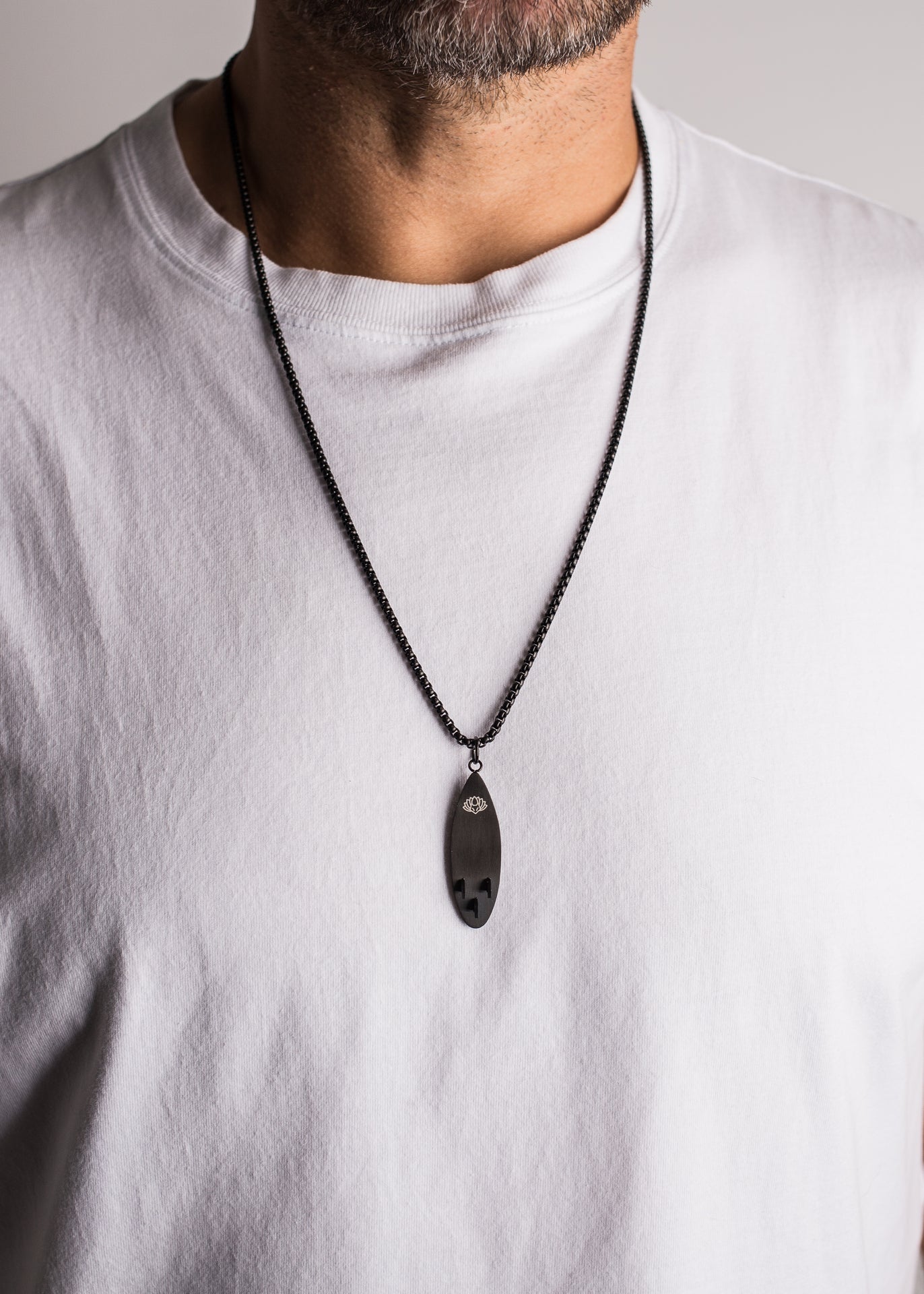 アクセサリー nalu.naru.stone515 Nalu Surf Board Pendant / Necklace Matte Black 70 cm | Akitsune
