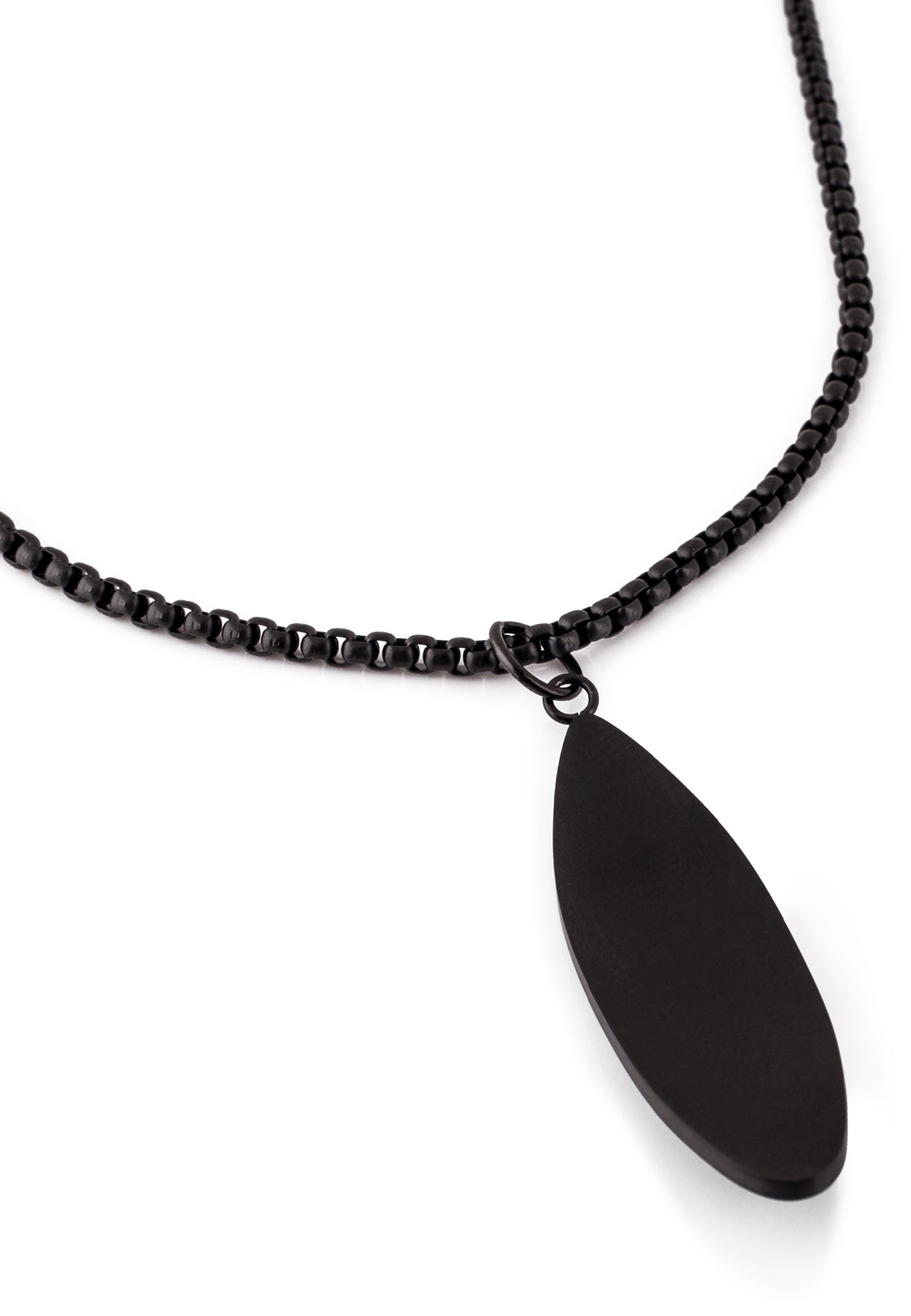 Nalu Surf Board Pendant / Necklace Matte Black 70 cm | Akitsune