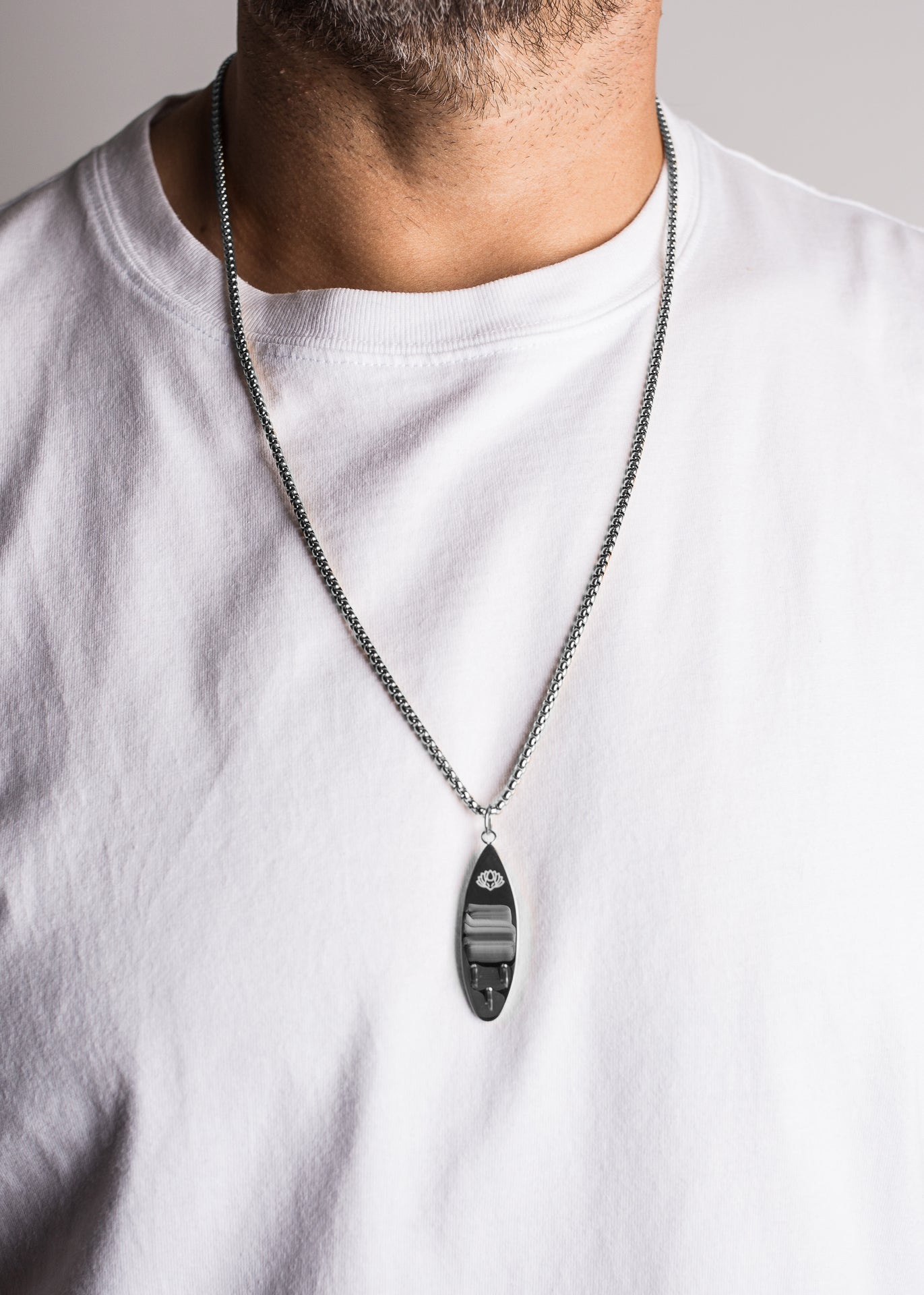 Nalu Surf Board Pendant / Necklace Silver 70 cm | Akitsune Premium