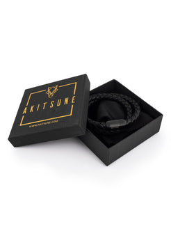 Akitsune-Navis-Leather-Bracelet-Black-Black-1