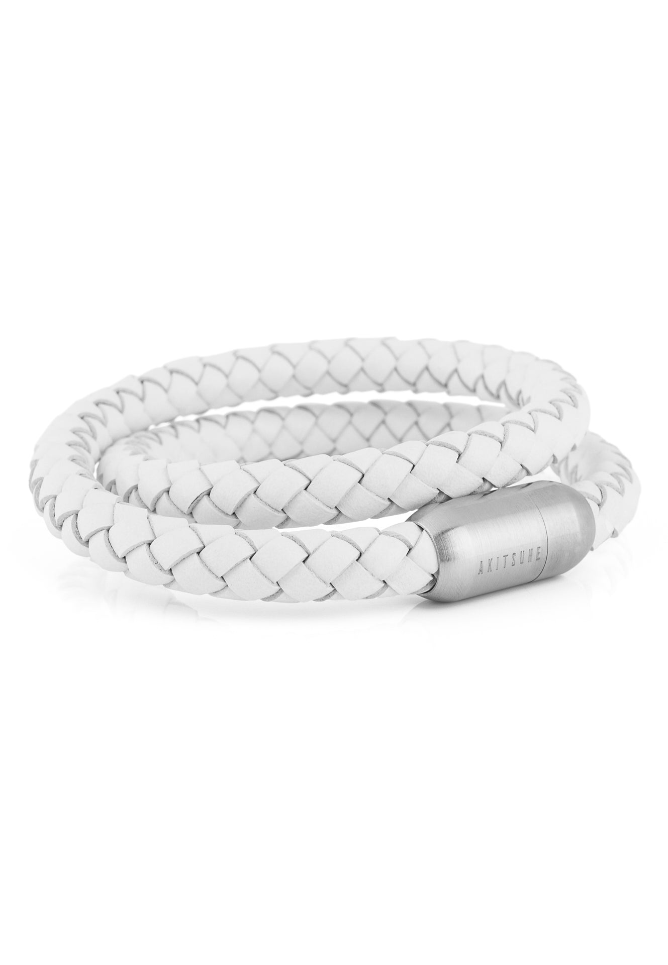 Akitsune-Navis-Leather-Bracelet-Silver-White-2