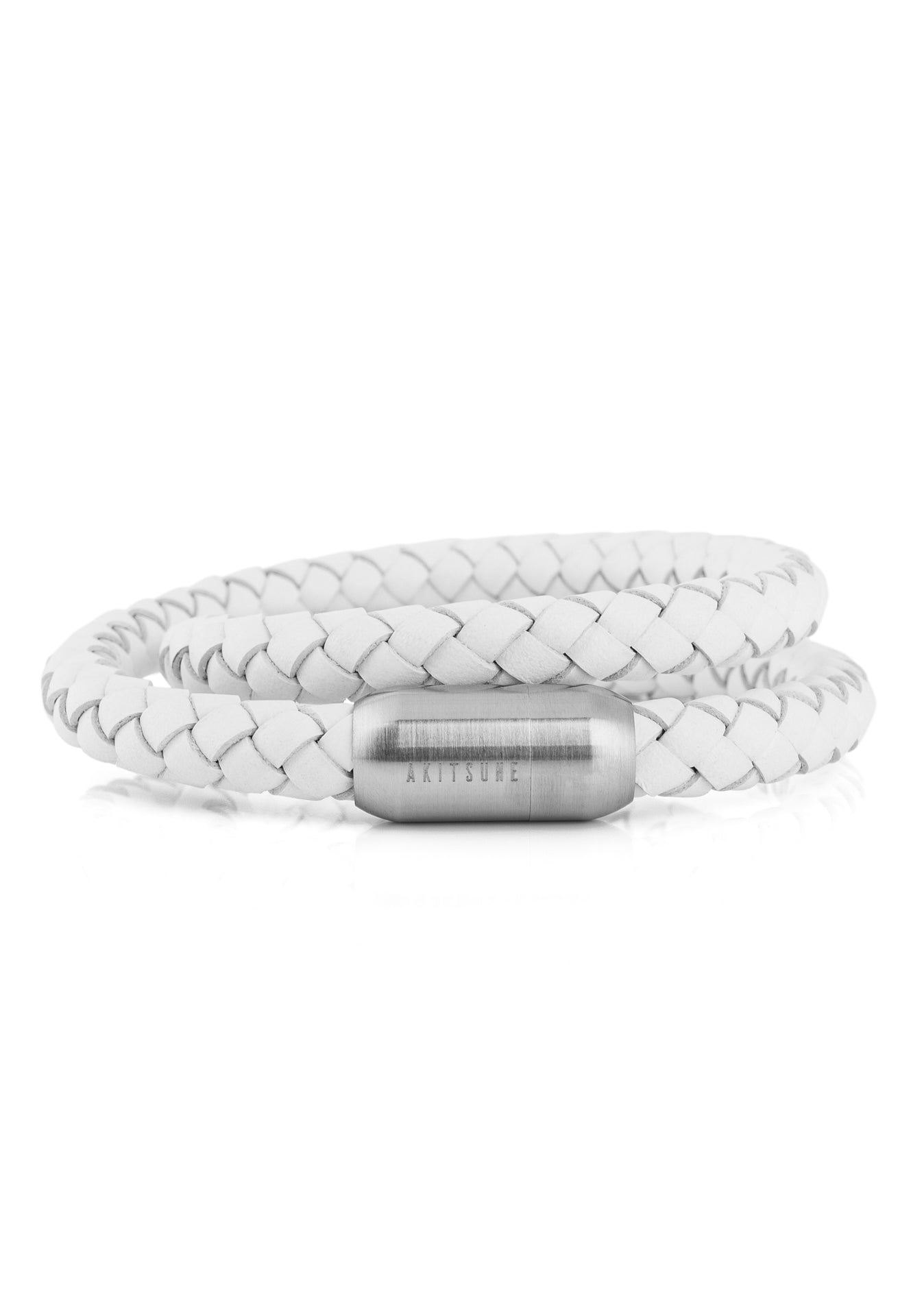 Akitsune-Navis-Leather-Bracelet-Silver-White-3