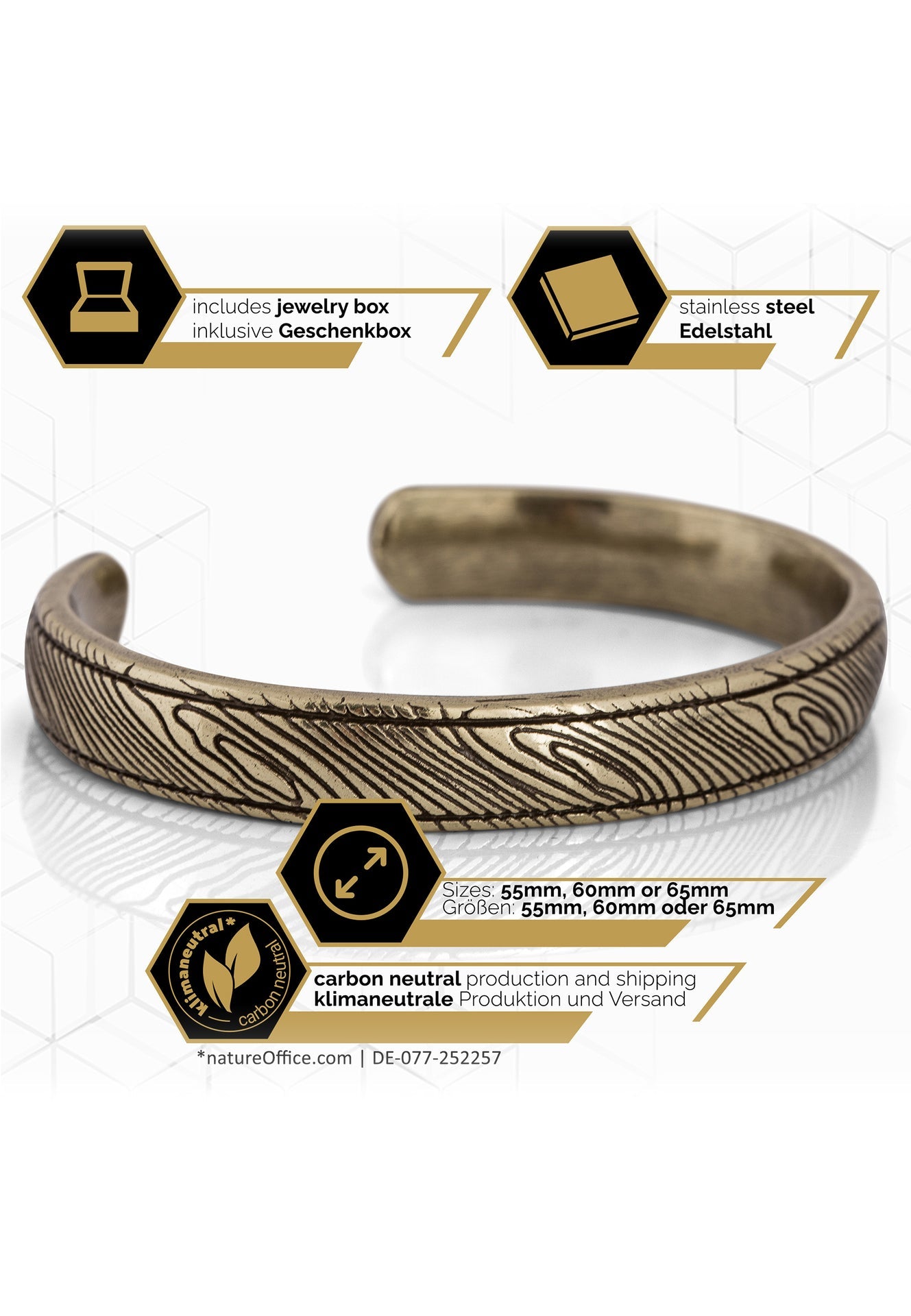 Akitsune-Orbis-Bangle-Damascus-Style-Bracelet-Brass-Specs