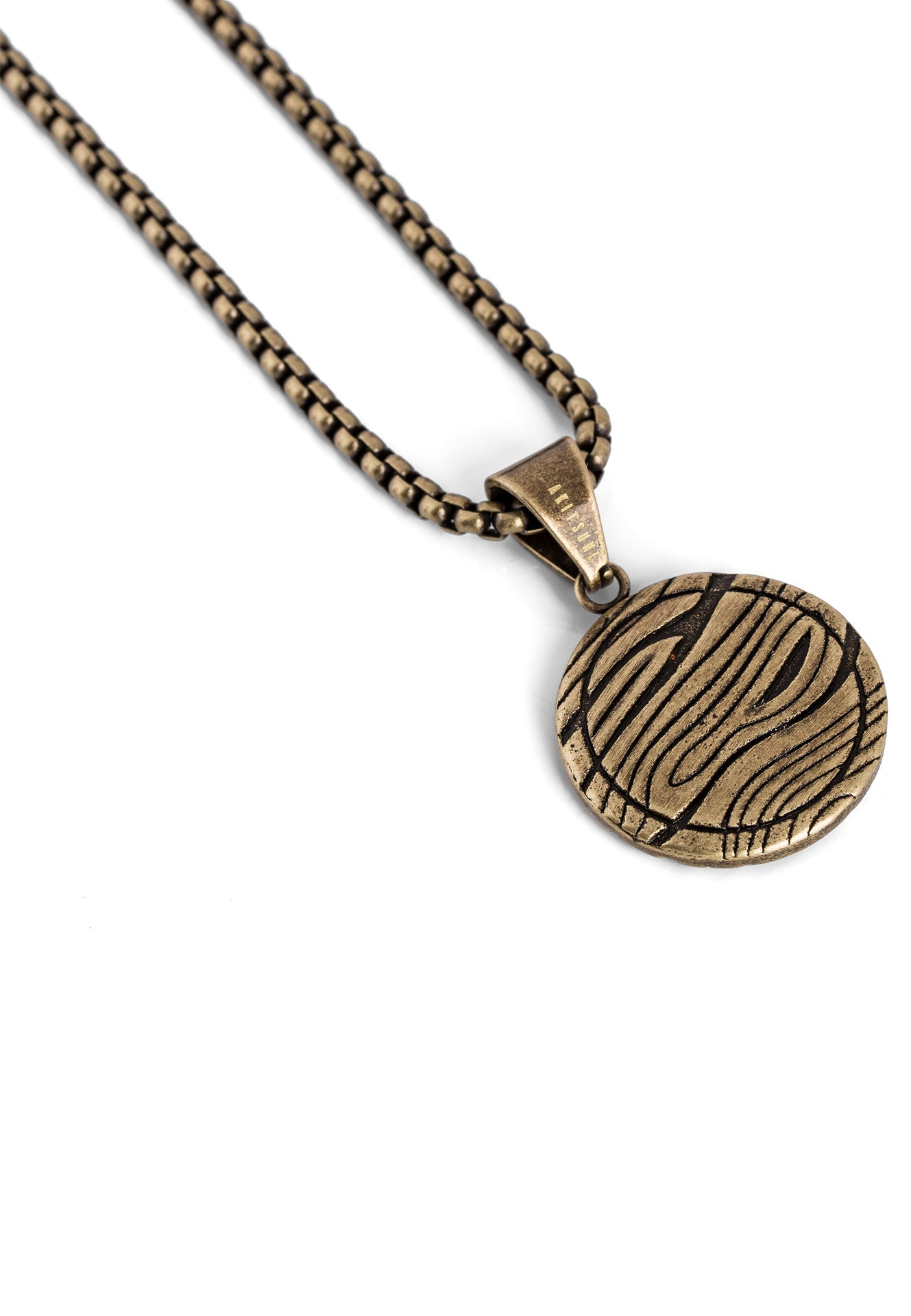 Akitsune-Orbis-Pendant-Necklace-Brass-Damscus-Earth-Chain-Back