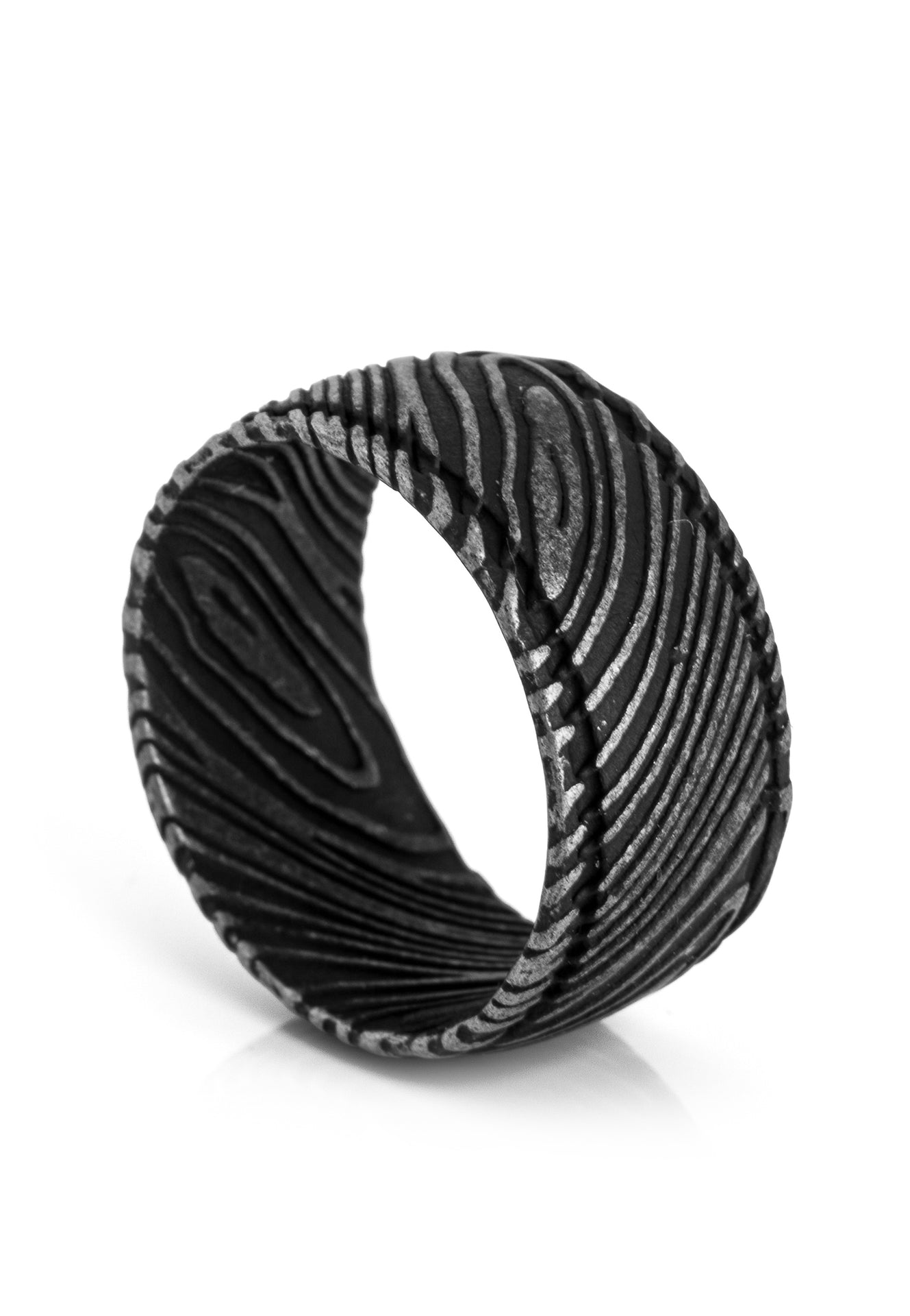 Akitsune-Orbis-Ring-Antique-Silver-Damaask-Steel