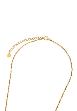 Gold necklace on a white background