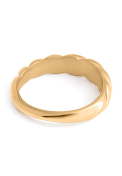 Gold ring on a white background