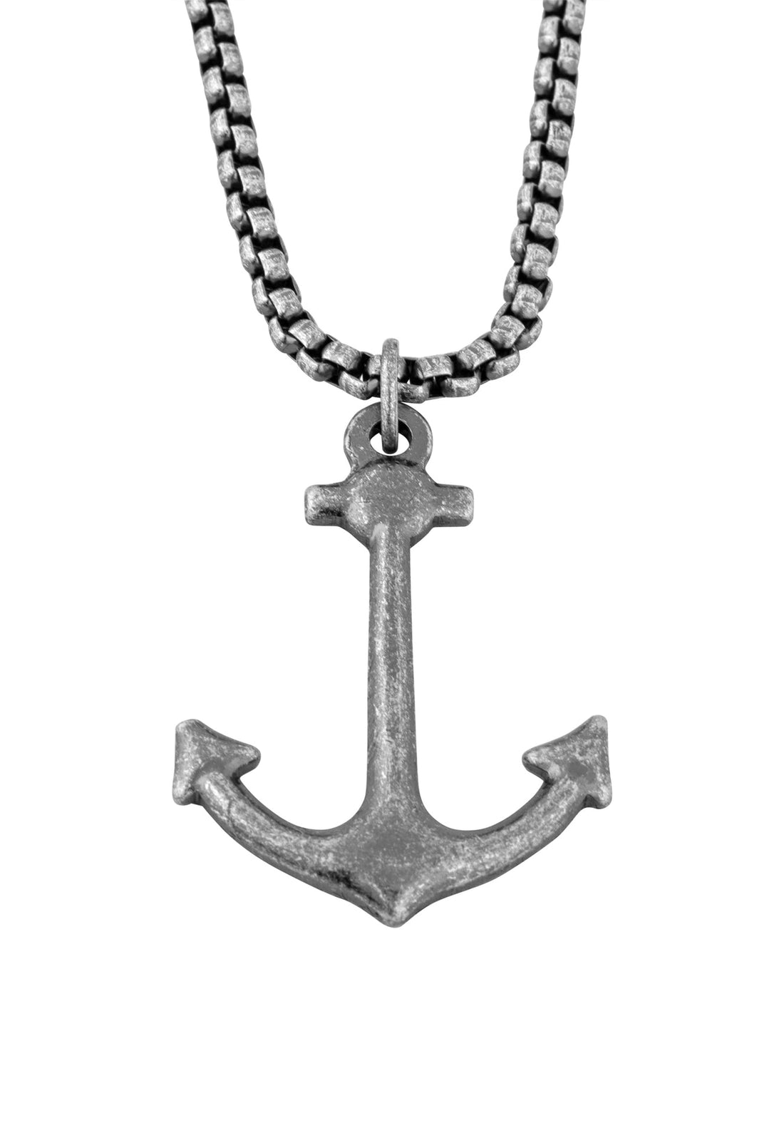 Portus Anker Anhänger / Halskette Antiksilber 70 cm