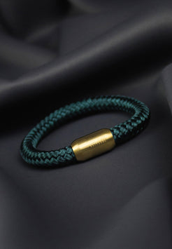 Akitsune-Portus-Nautical-Rope-Bracelet-Matte-Gold-Green-Velvet
