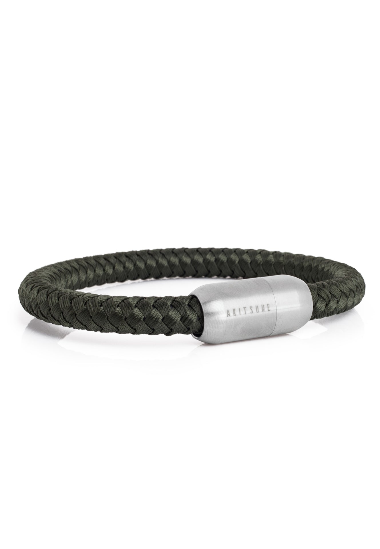 Akitsune-Portus-Nautical-Rope-Bracelet-Matte-Silver-Olive-2