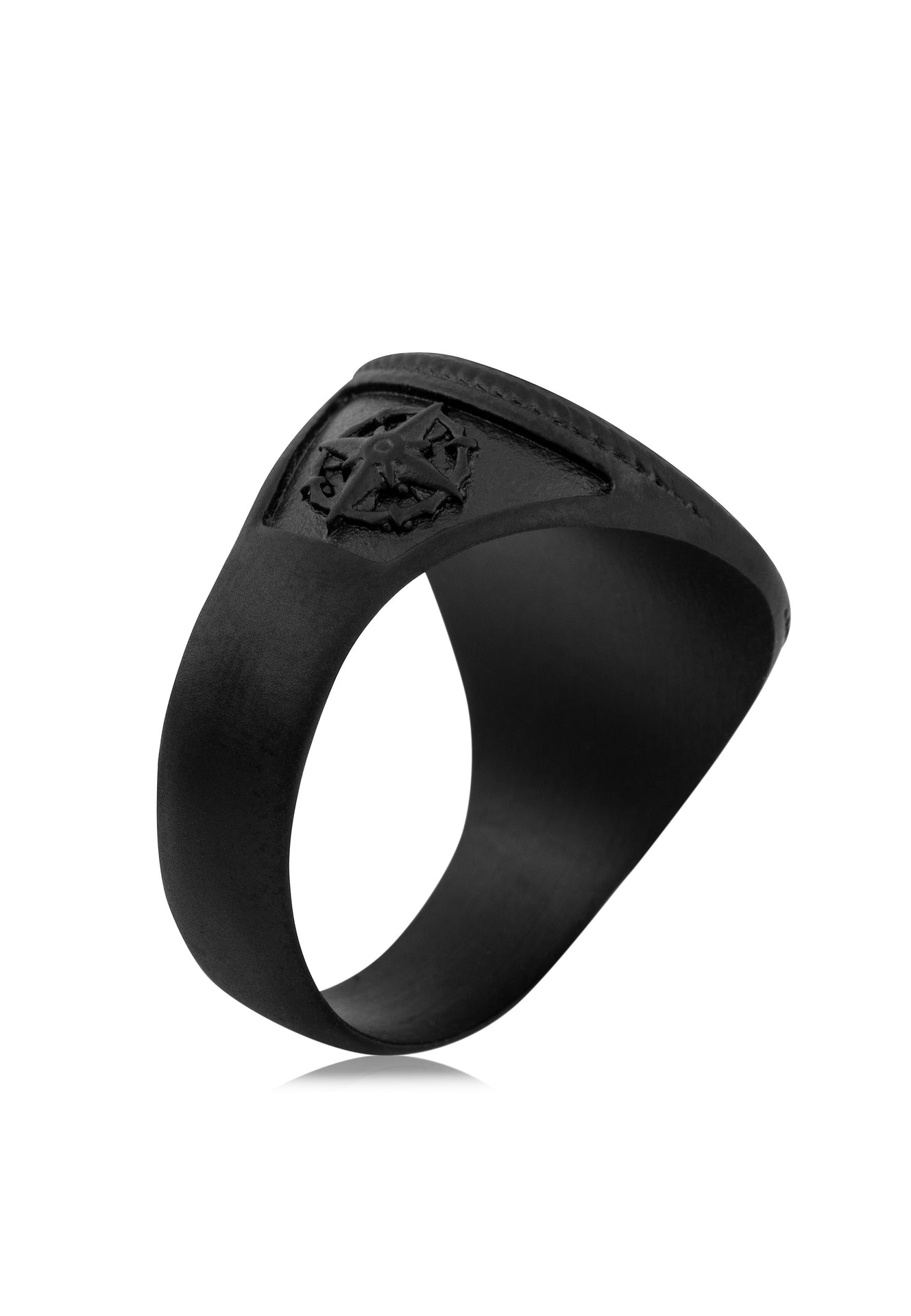 Akitsune-Portus-Ring-Nautical-Anchor-Ships-Wheel-Compass-Sail-Matte-Black-Side-2