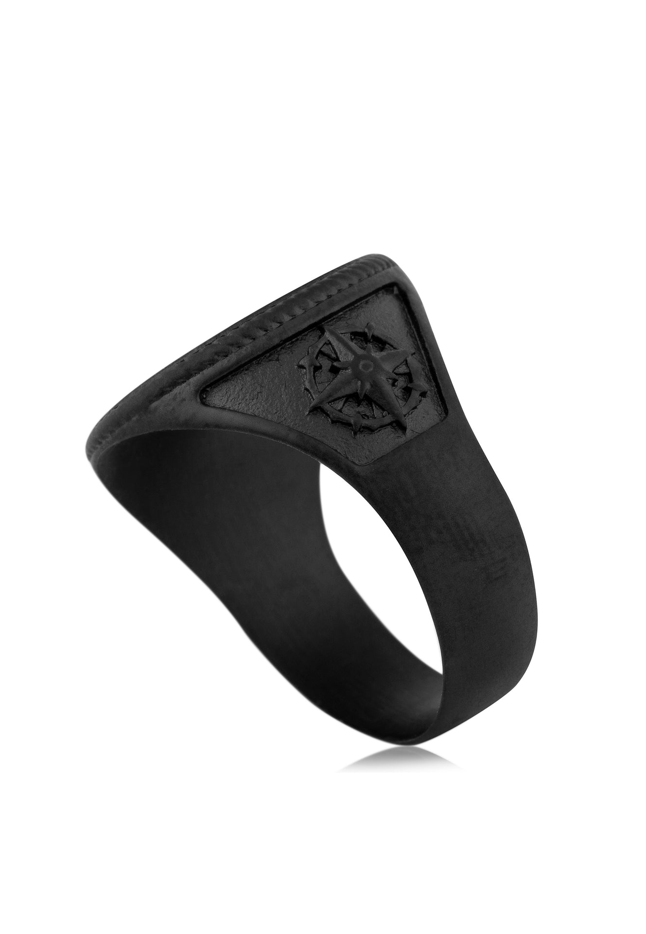 Akitsune-Portus-Ring-Nautical-Anchor-Ships-Wheel-Compass-Sail-Matte-Black-Side