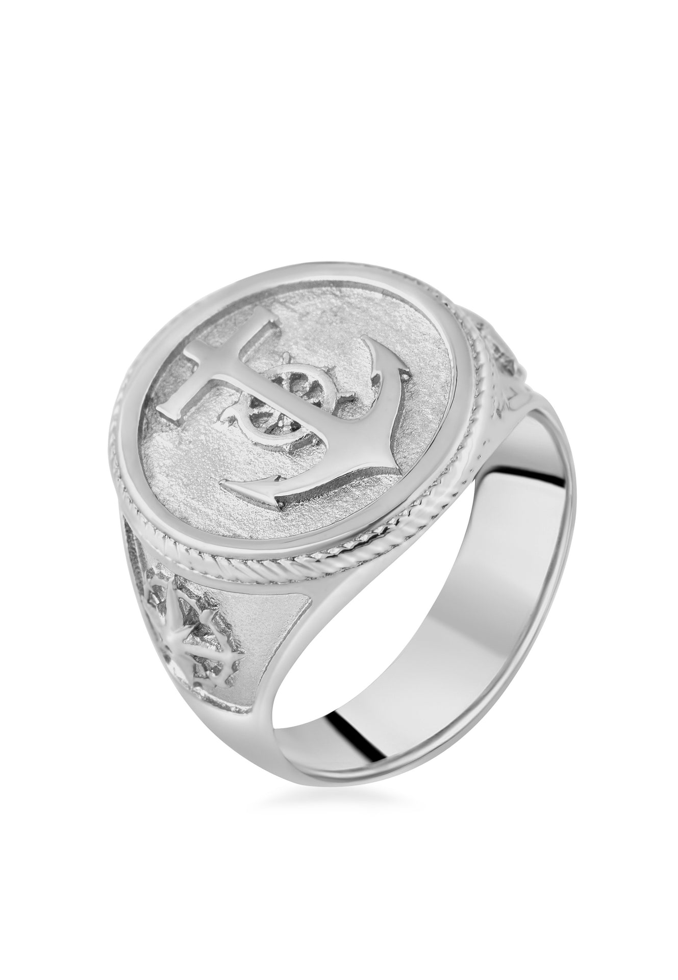 Akitsune-Portus-Ring-Nautical-Anchor-Ships-Wheel-Compass-Sail-Silver-Up