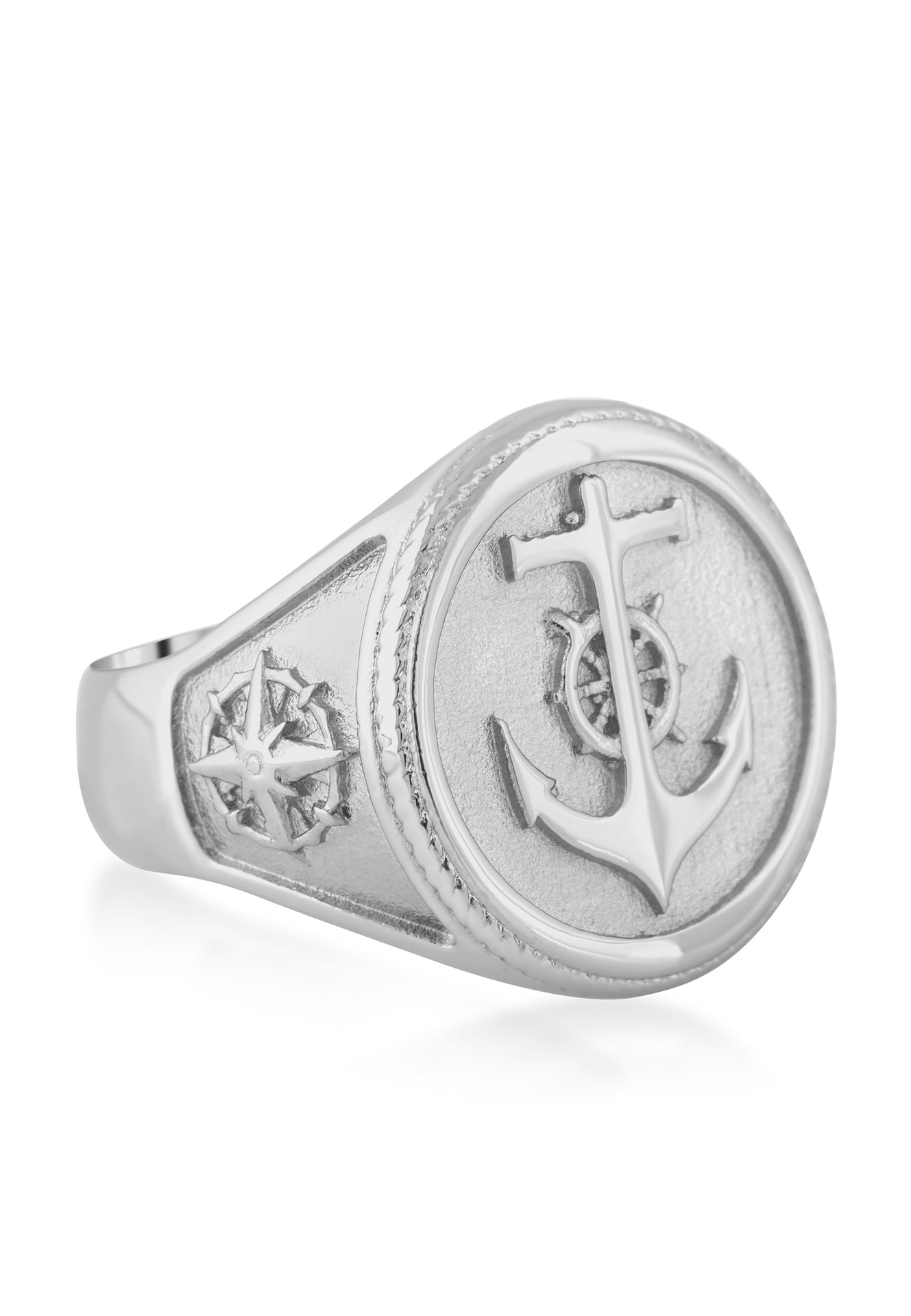 Akitsune-Portus-Ring-Nautical-Anchor-Ships-Wheel-Compass-Sail-Silver