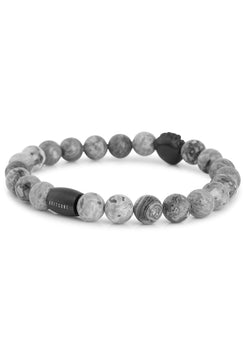 Akitsune-Regis-Beaded-Bracelet-Mens-Beads-Lion-Map-Stone-Grey-Back