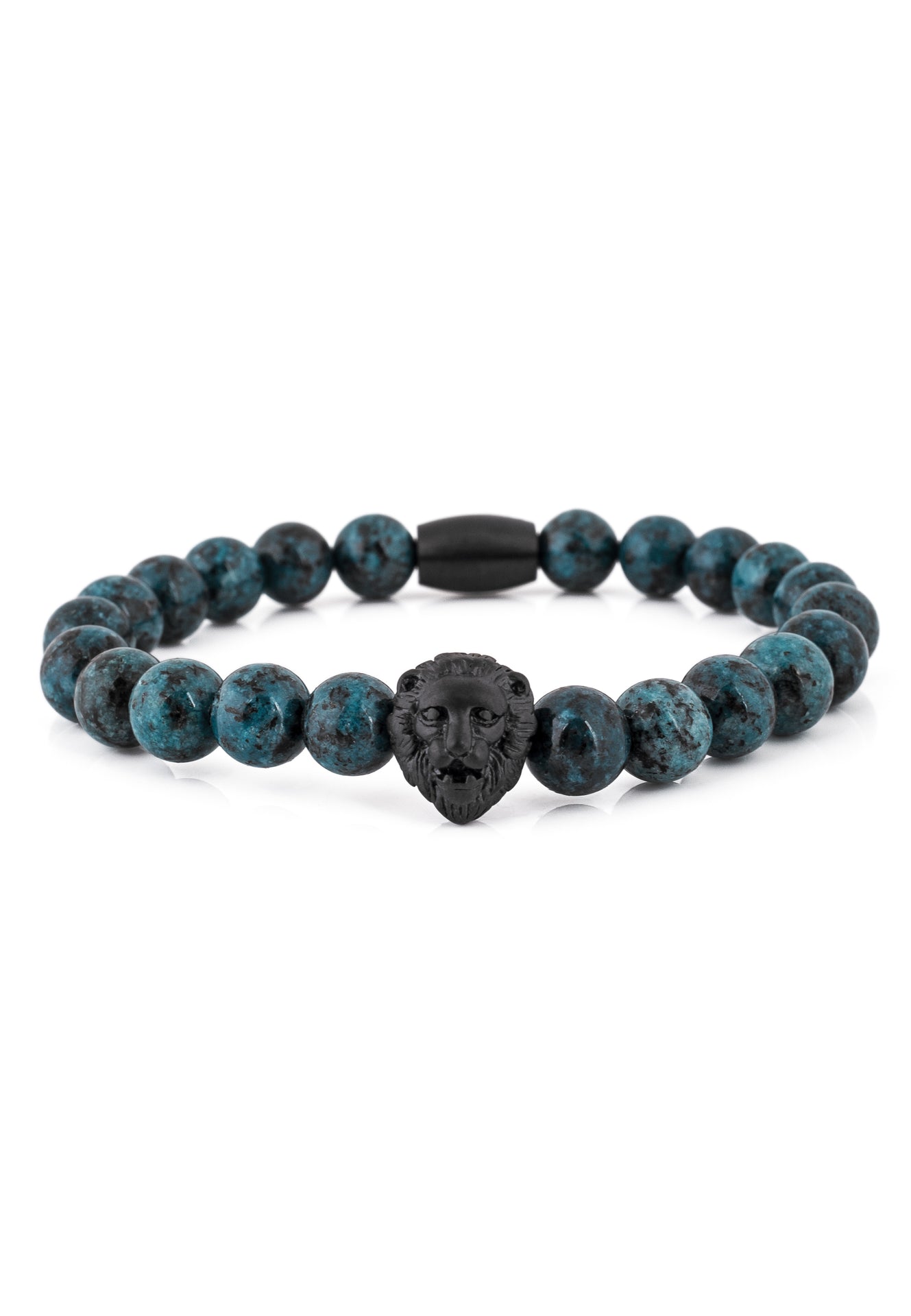Akitsune-Regis-Beaded-Bracelet-Mens-Beads-Lion-Marble-Blue