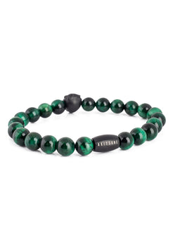 Akitsune-Regis-Beaded-Bracelet-Mens-Beads-Lion-Tiger-Eye-Green-Pearl-Detail
