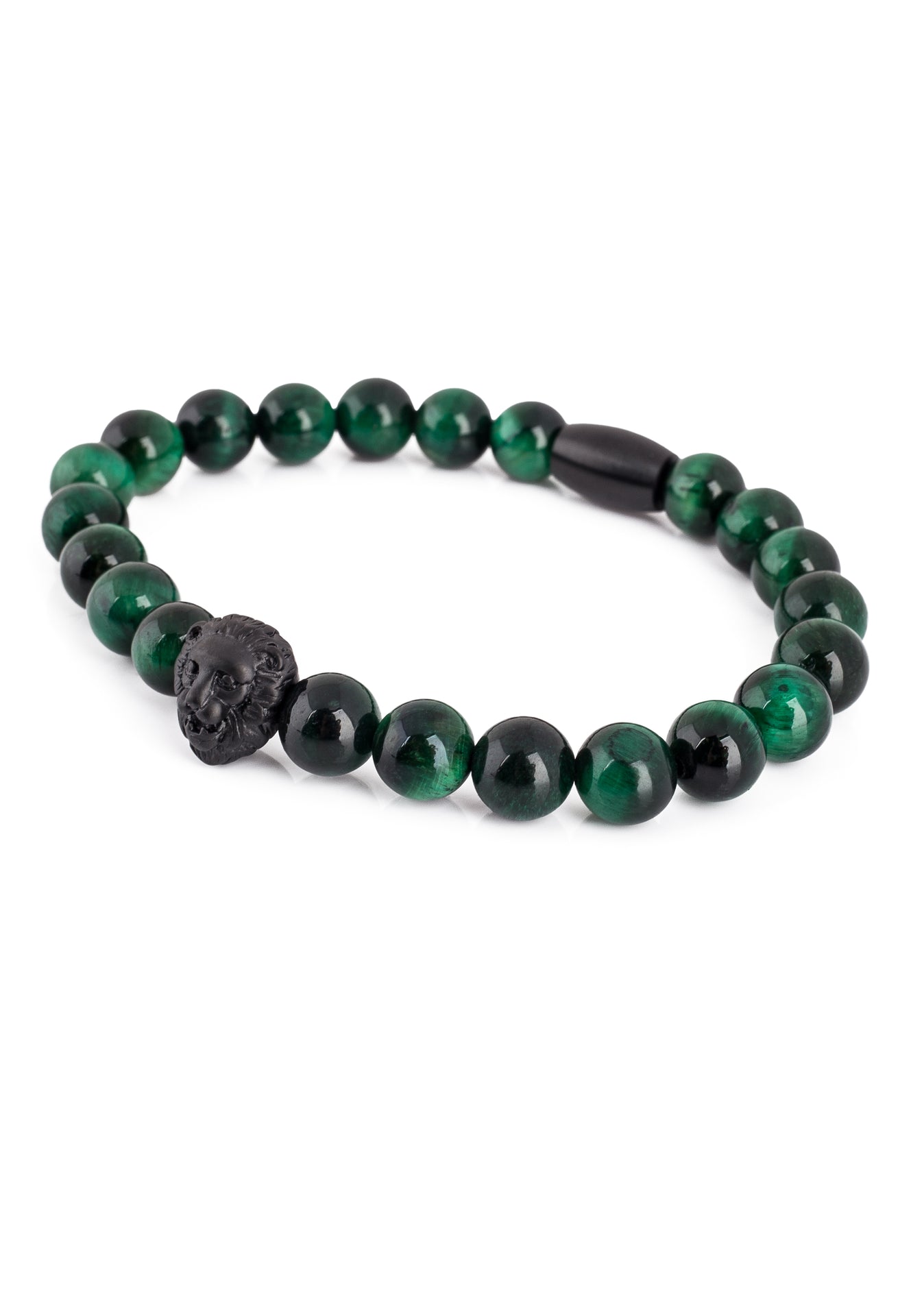 Akitsune-Regis-Beaded-Bracelet-Mens-Beads-Lion-Tiger-Eye-Green-Side