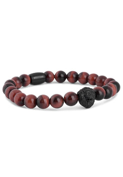 Akitsune-Regis-Beaded-Bracelet-Mens-Beads-Lion-Tiger-Eye-Red