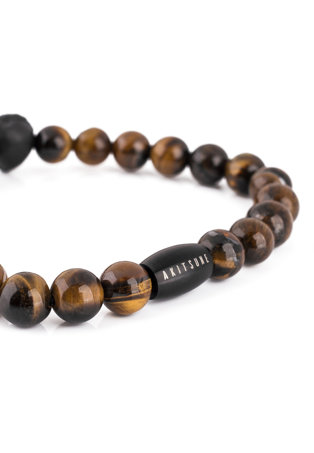 Akitsune-Regis-Beaded-Bracelet-Mens-Beads-Lion-Tiger-Eye-Yellow-Back-Detail
