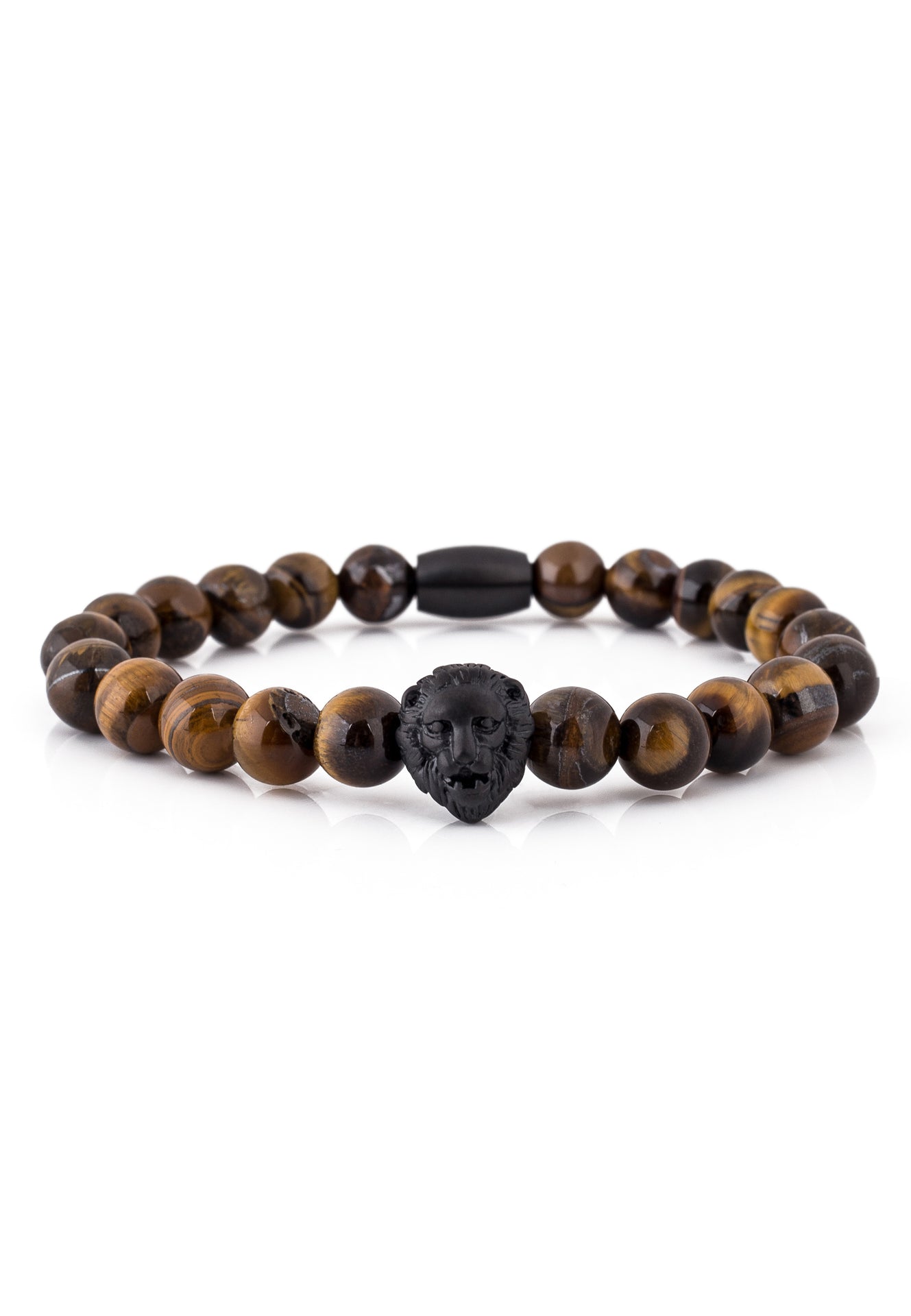 Akitsune-Regis-Beaded-Bracelet-Mens-Beads-Lion-Tiger-Eye-Yellow-Side-Head