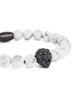 Akitsune-Regis-Beaded-Bracelet-Mens-Beads-Lion-White-Turquoise-Head-Detail