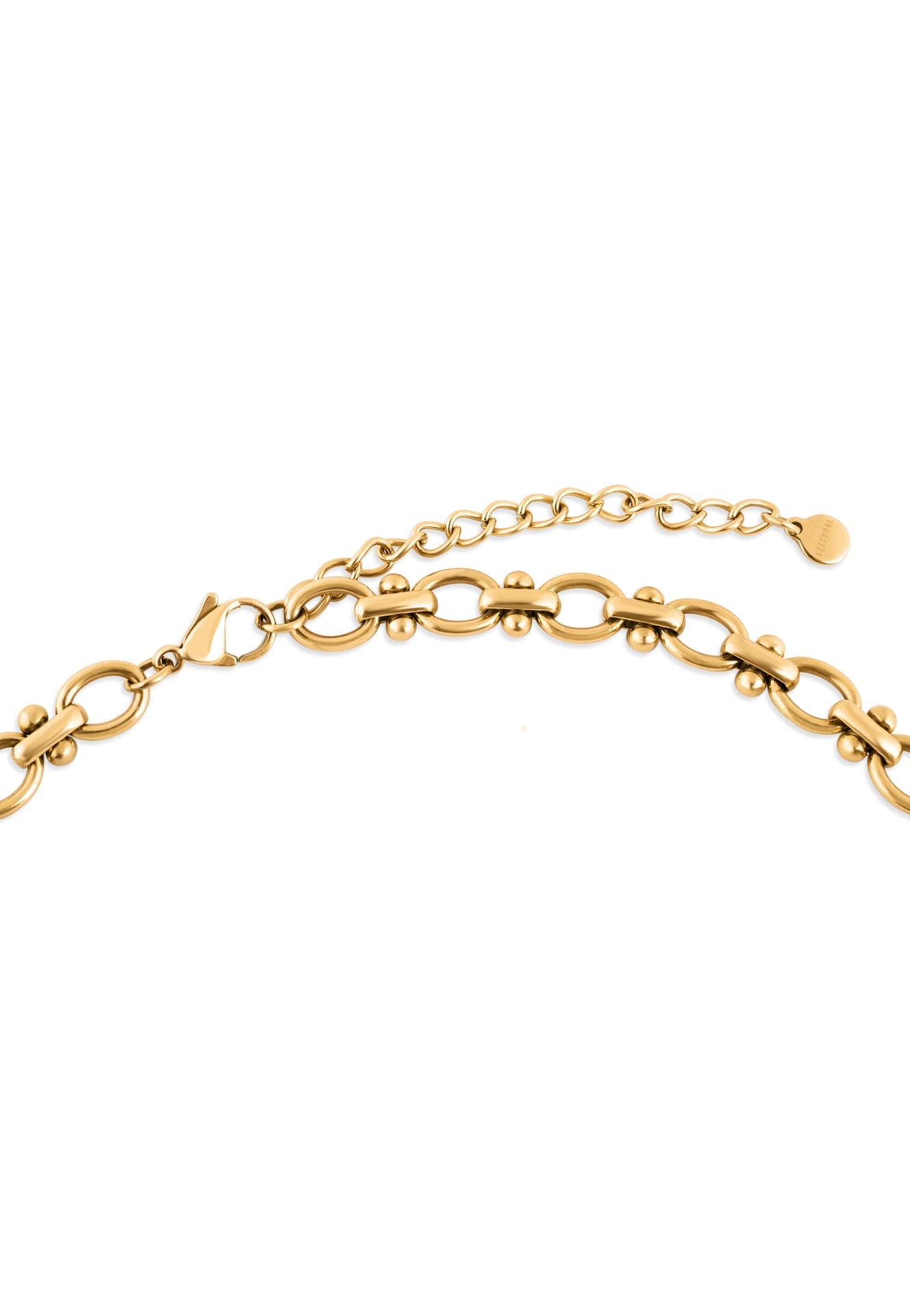 Gold bracelet on a white background