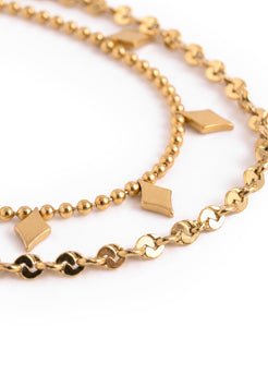 Akitsune Reverie Necklace Set gold tone, detail view