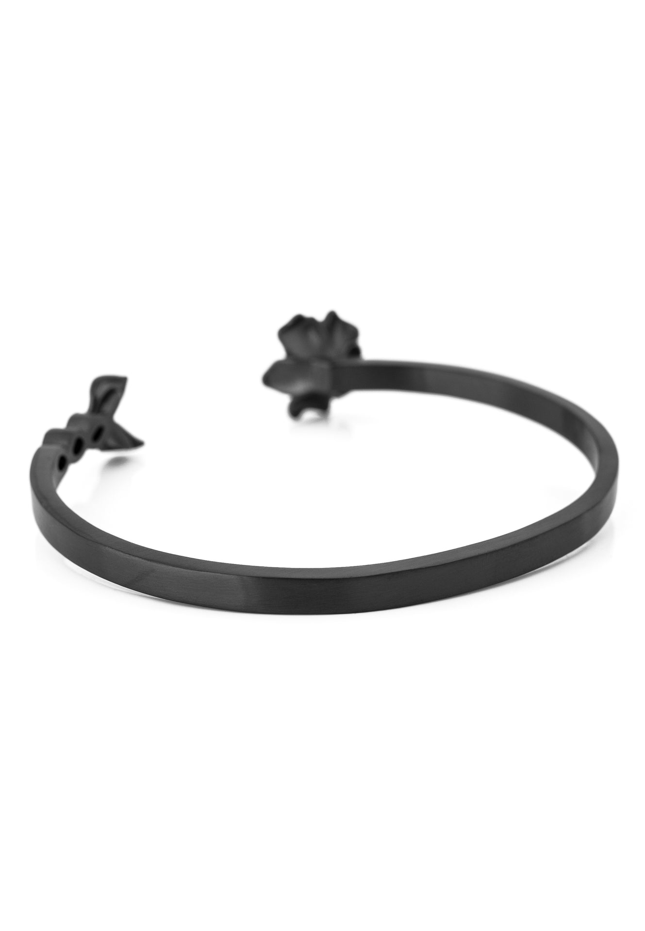Akitsune-Rosa-Bangle-Bracelet-Matte-Black-Floral-Slim-6