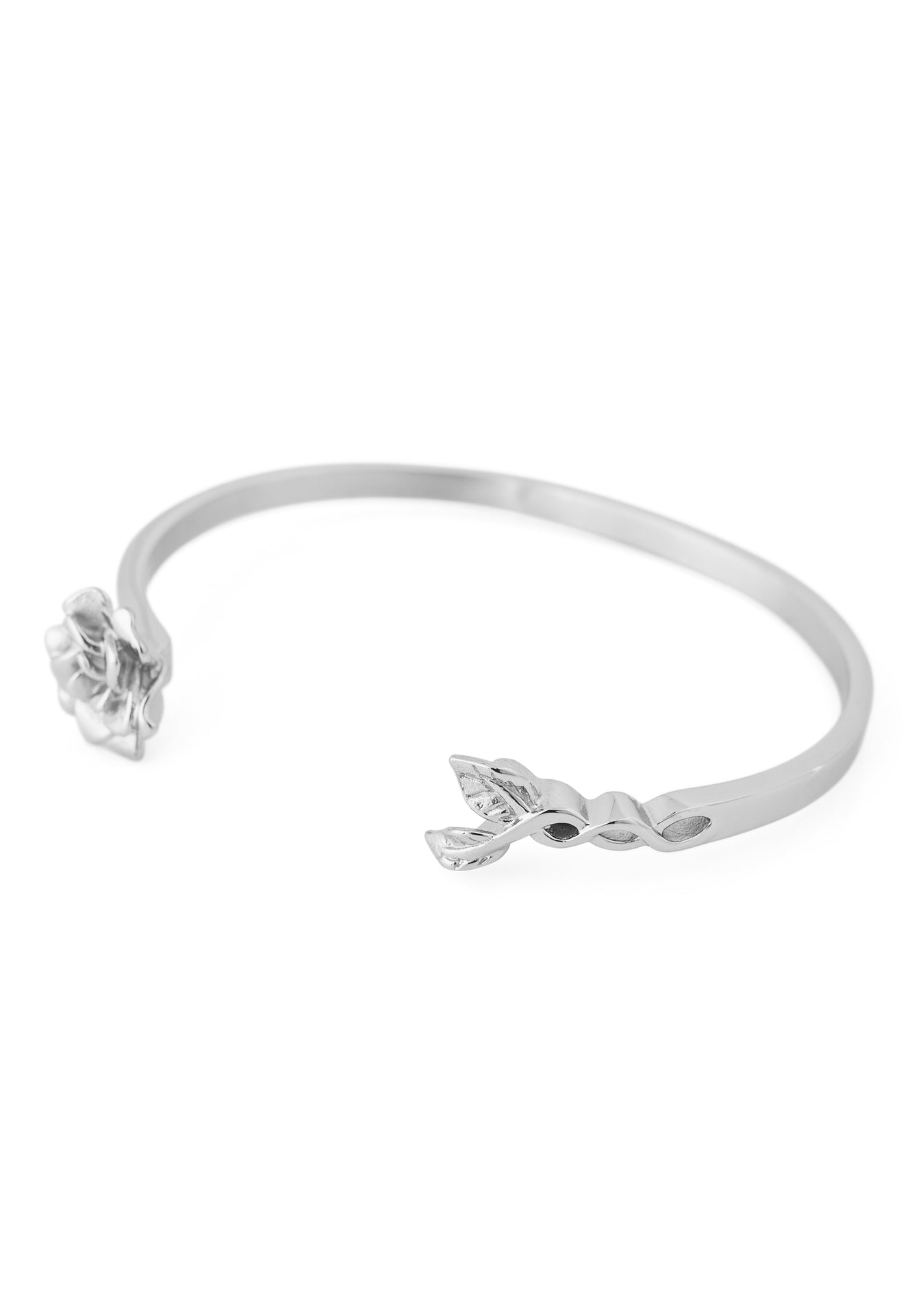 Akitsune-Rosa-Bangle-Bracelet-Silver-Floral-Slim-2