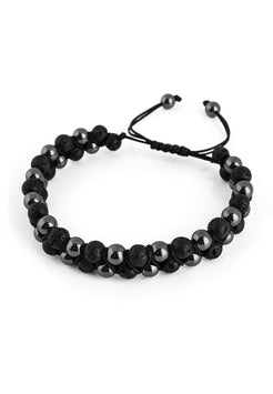 Akitsune-Sensei-Beaded-Bracelet-Hematite-Lava-stone-1