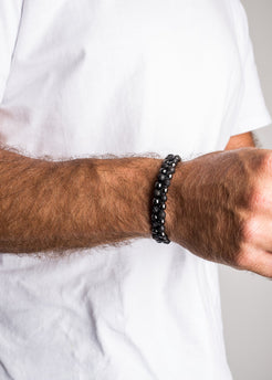 Akitsune-Sensei-Beaded-Bracelet-Hematite-Lava-stone-Model-2