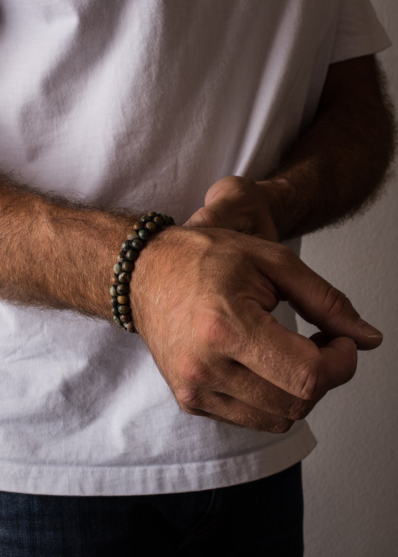 Akitsune-Sensei-Beaded-Bracelet-Kambaba-stone-Model-2