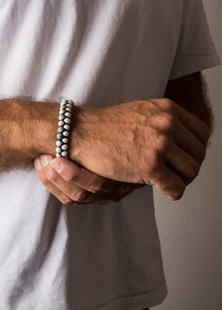 Akitsune-Sensei-Beaded-Bracelet-Marble-White-Model-1