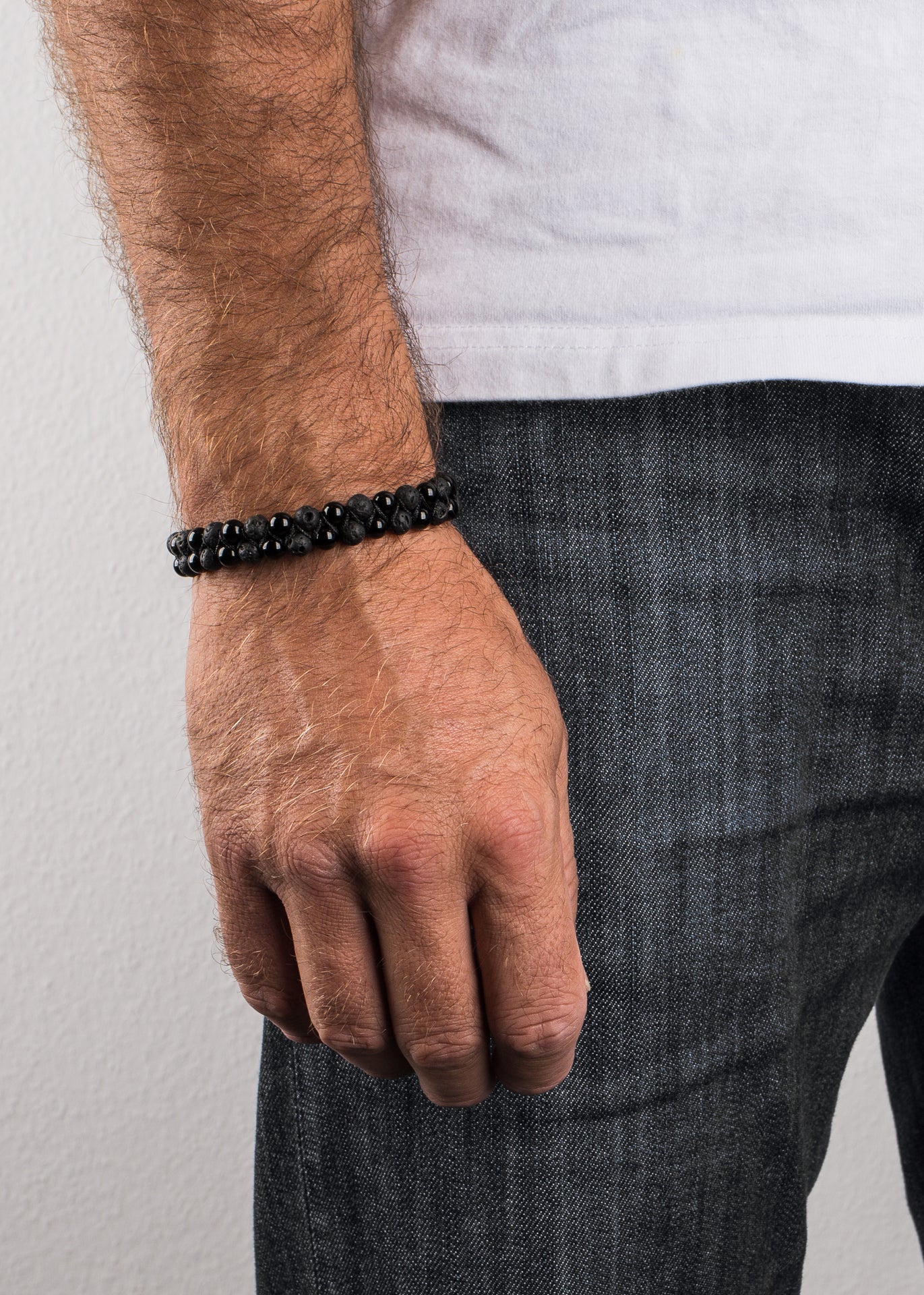 Akitsune-Sensei-Beaded-Bracelet-Onyx-Lava-stone-Model-2