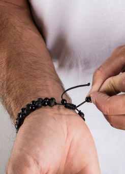 Akitsune-Sensei-Beaded-Bracelet-Onyx-Lava-stone-Model-3