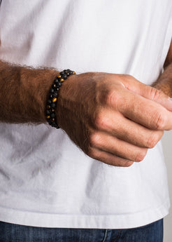 Akitsune-Sensei-Beaded-Bracelet-Tiger-Eye-Yellow-Lava-stone-Model-2